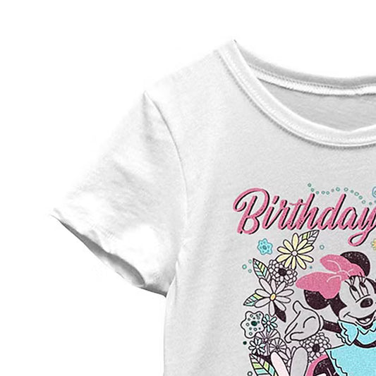 Disney Little & Big Kid Girls Crew Neck Short Sleeve Regular Fit Minnie Mouse Graphic T-Shirt