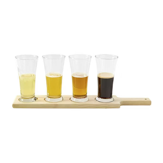 Houdini 5-pc. Beer Glass & Flight Board Set