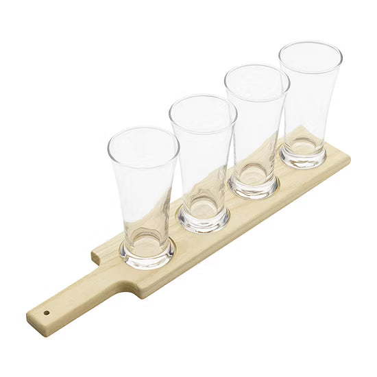 Houdini 5-pc. Beer Glass & Flight Board Set